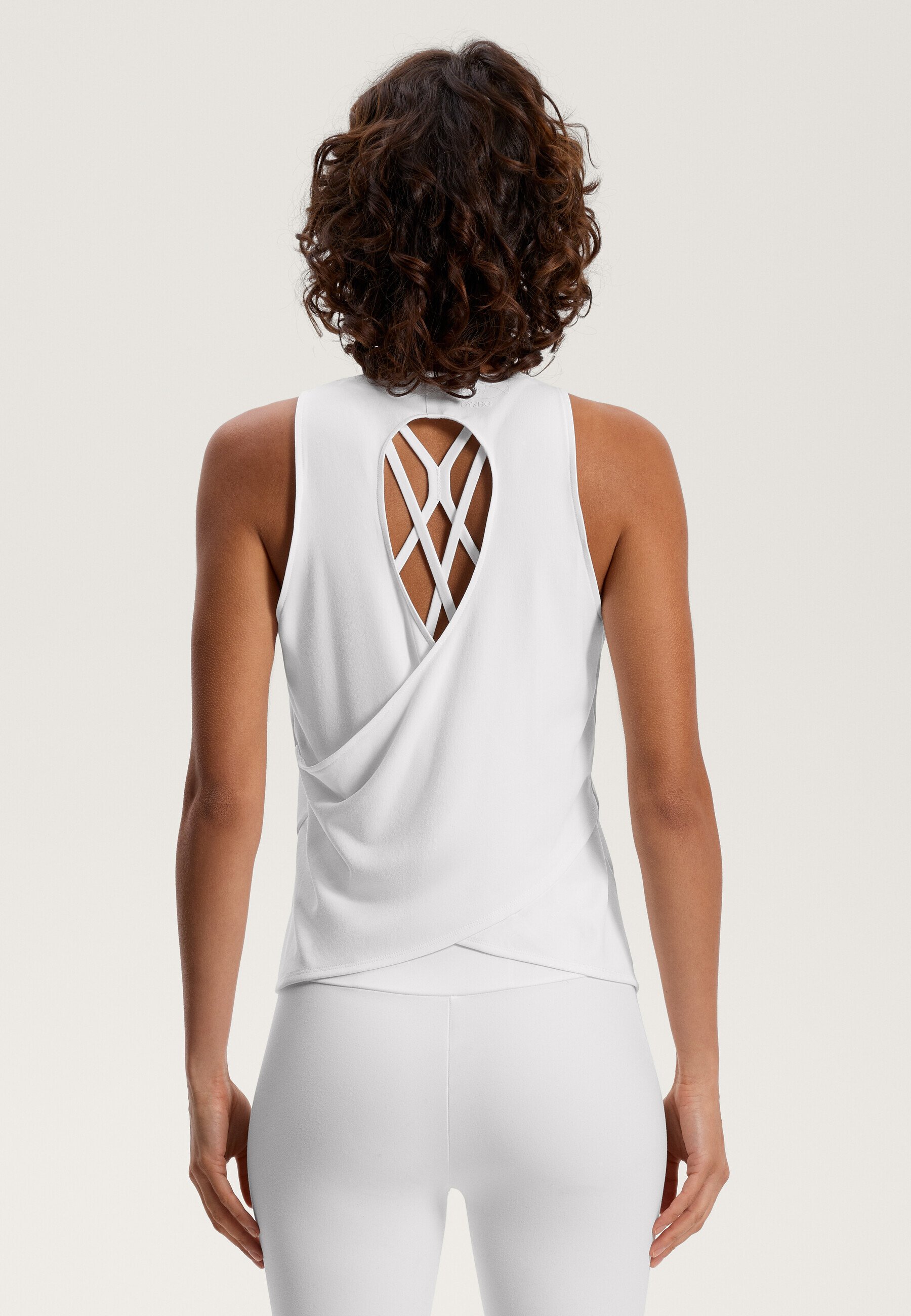 OYSHO COMFORTLUX CROSS BACK T-SHIRT - Top - white/wit - Zalando.nl