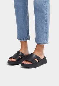 FitFlop F-MODE RAW-EDGE - Muiltjes - zwart