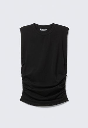Weekday, PLEATED TANK - Μπλούζα - black