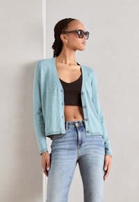 Marc O'Polo CARDIGAN LONGSLEEVE V-NECK - Ζακέτα - soft teal