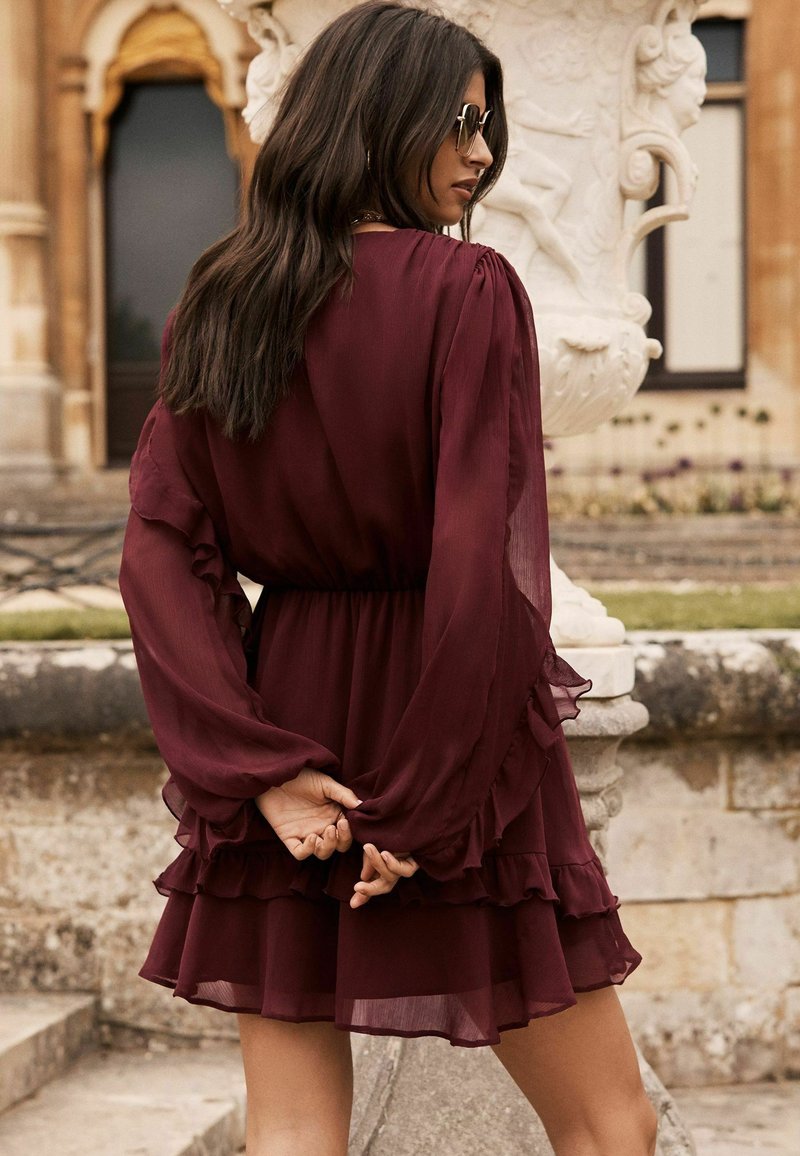 Lipsy V NECK RUFFLE - REGULAR FIT - Day dress - red/dark red - Zalando