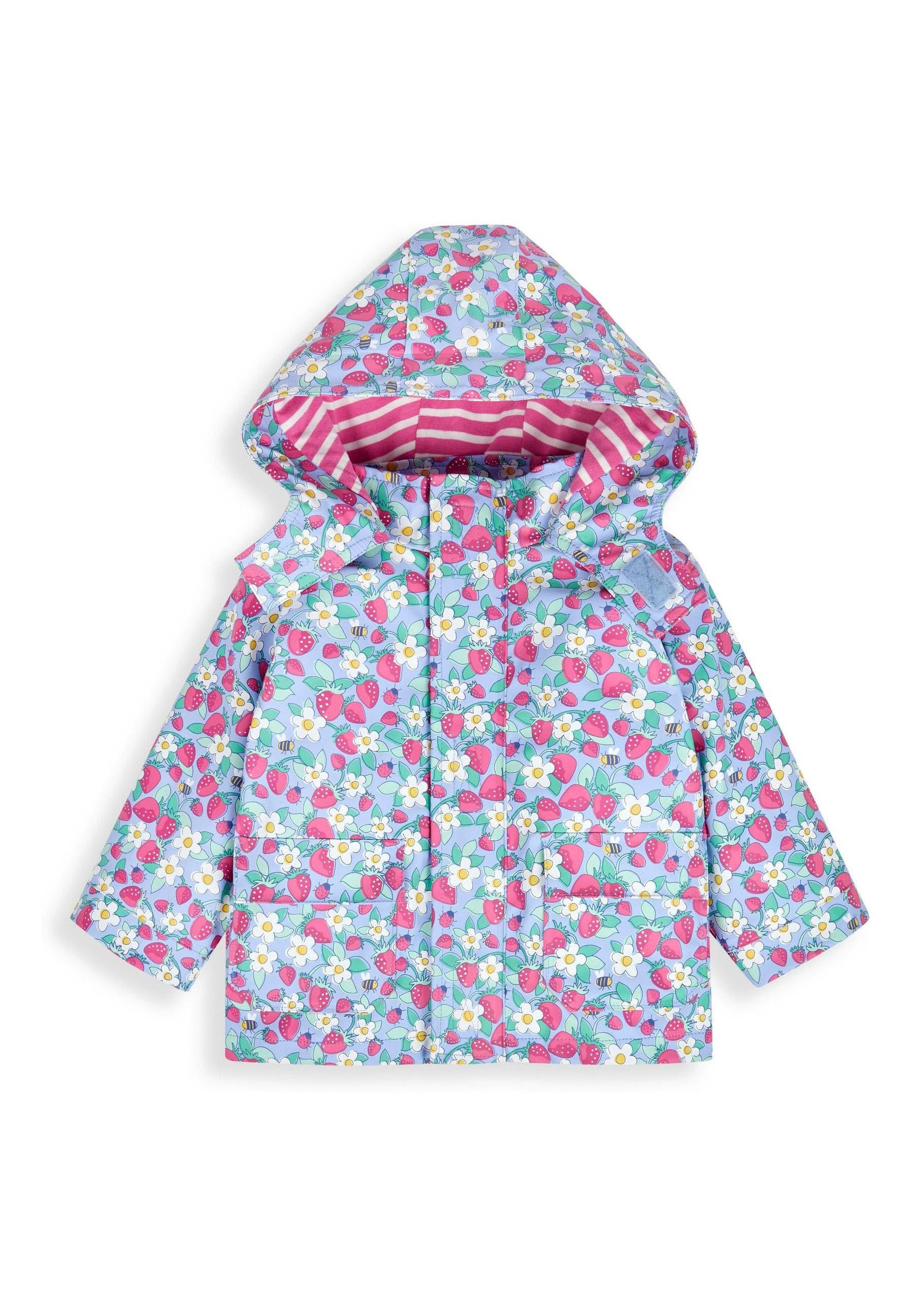 JoJo Maman Bébé STRAWBERRY PRINT Waterproof jacket blue/pink
