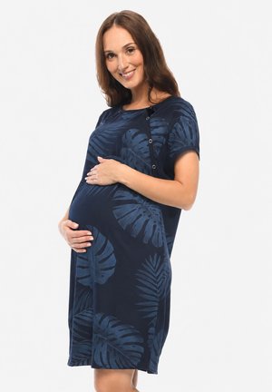 Mija Culture, Nightie - dark blue palm leaves