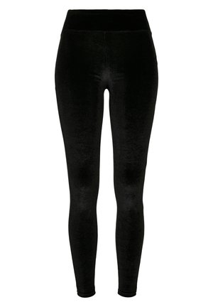 Urban Classics LADIES HIGH WAIST VELVET LEGGINGS - Leggings - Trousers - black