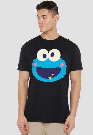 SESAME STREET COOKIE MONSTER KAWAII FACE - T-Shirt print - black