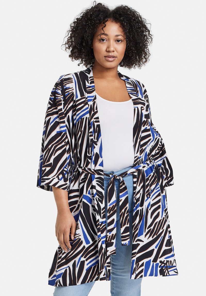 Samoon 3/4 ARM KIMONO Summer jacket black gemustert/black Zalando.ie