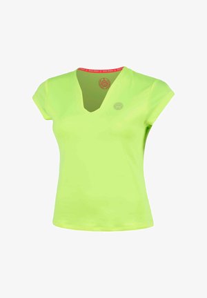 BIDI BADU, T-SHIRT V-NECK T-SHIRT W - T-shirt basic - neon lime logo white
