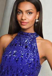Lipsy SEQUIN HALTER  REGULAR FIT - Blúz - blue
