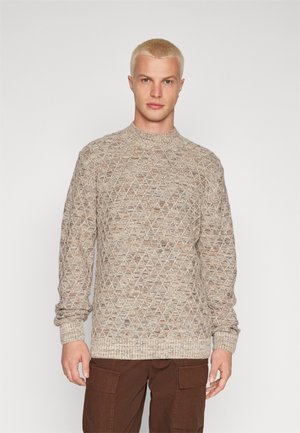 Jack & Jones PREMIUM JPRCCZIGGI MOCK NECK - Strickpullover - oatmeal detail/melange