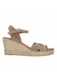 Manfield MIT - Sandales compensées - cognac