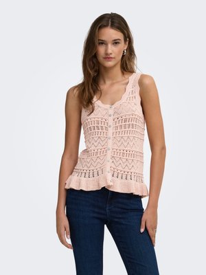 ONLY KNITTED TOP ONLSUNNY KNITTED TOP - Veste sans manches - peach whip
