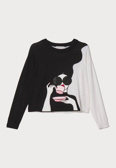 Alice + Olivia Stickad tröja - black/soft white/multi