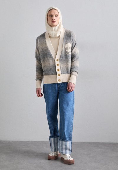 GCDS DEGRADE BUTTONED CARDIGAN - Strickjacke - beige taupe