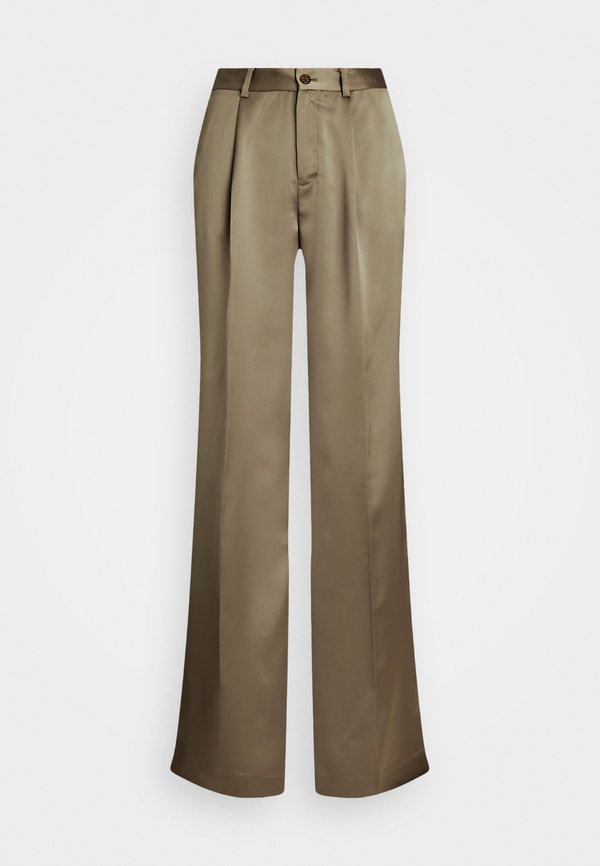 SATIN CHARMEUSE WIDE LEG PANT - Trousers - madison tan4