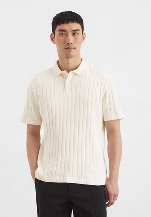REGULAR MIT BREITER - Polo shirt - egg white