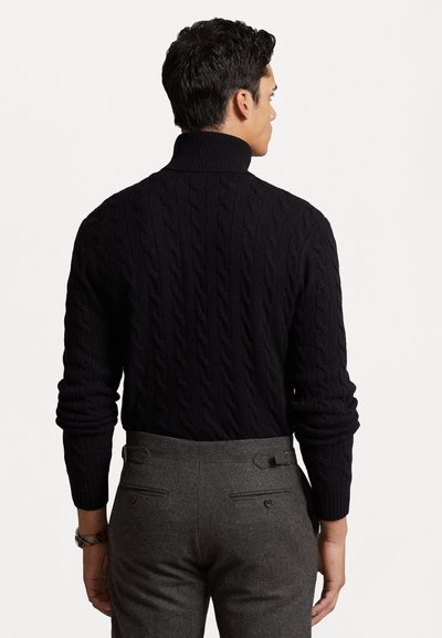 Polo Ralph Lauren CABLE WOOL CASHMERE ROLL NECK JUMPER - Πουλόβερ - black