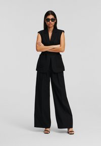KARL LAGERFELD WIDE-LEG - Broek - black
