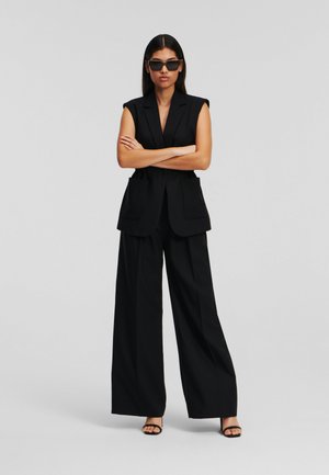 KARL LAGERFELD WIDE-LEG - Broek - black