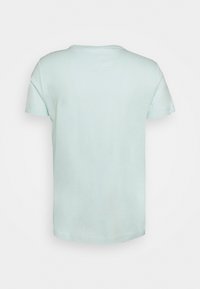 Mintgrøn kortærmet t-shirt lavet af blødt bomuldsstof, med en klassisk rund halsudskæring og en afslappet pasform uden synlige mønstre.