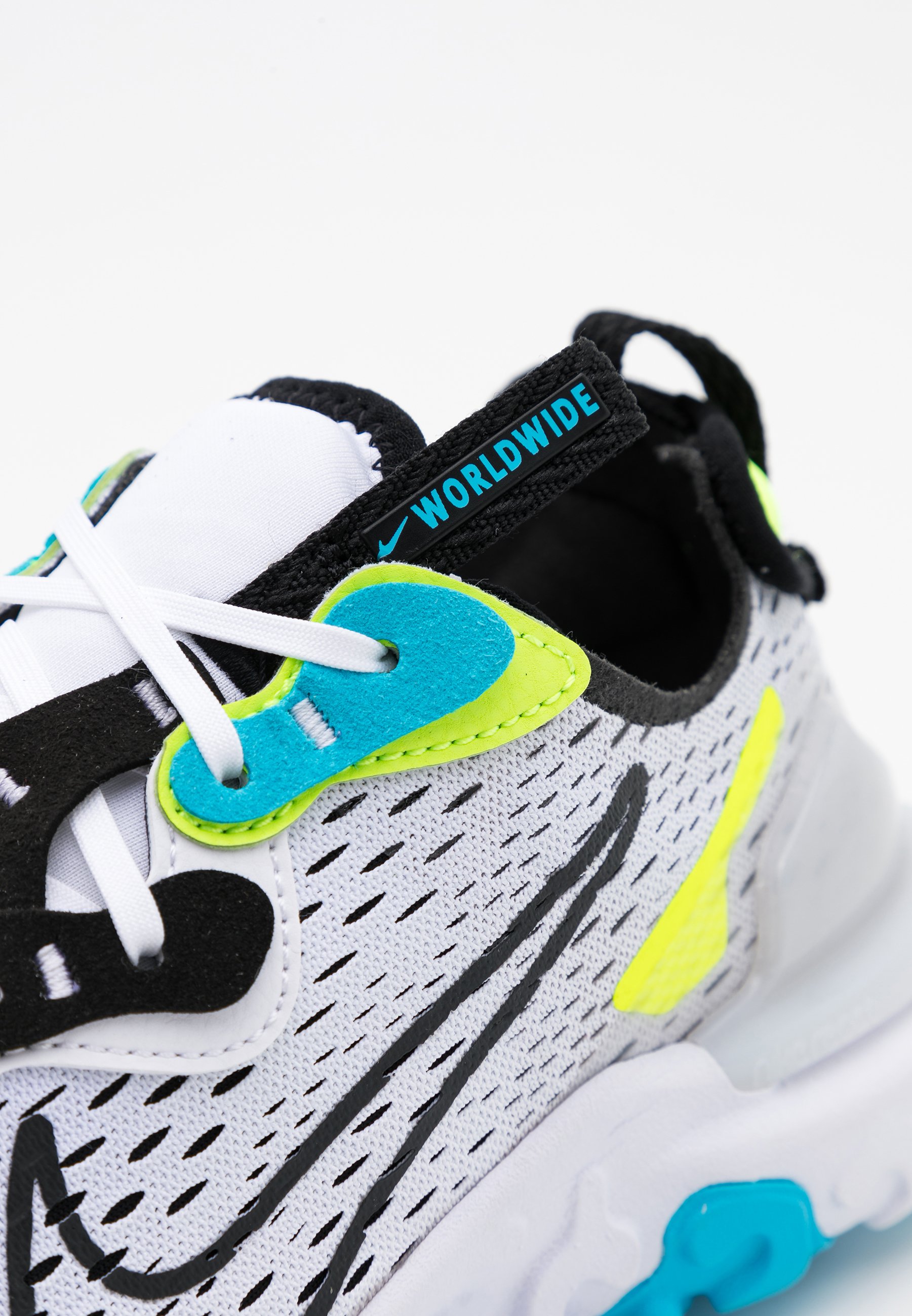 Nike Sportswear REACT VISION WW - Baskets basses - white/black/volt/blue  fury/blanc - ZALANDO.FR
