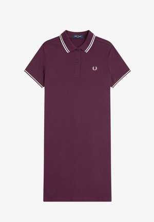Fred Perry, TWIN TIPPED DRESS - Vestido informal - plum/ecru