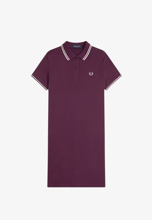 Fred Perry, TWIN TIPPED DRESS - Vestido informal - plum/ecru