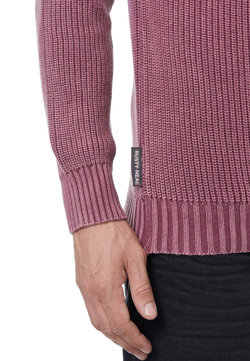Rusty Neal Herentrui met ronde hals Basic gebreide trui Business Casual gebreide trui Fijn gebreid 383, petrol, M