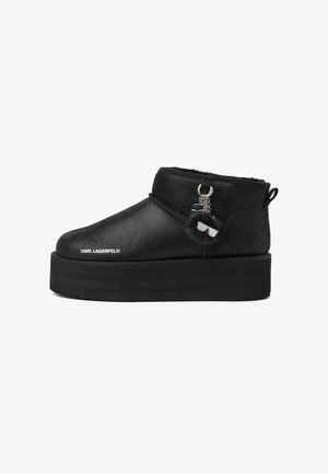 KARL LAGERFELD, IKON THERMO LOW - Боти с платформа - black suede / mono