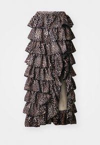 LENNOX LEOPARD RUFFLE SKIRT - Falda larga - brown