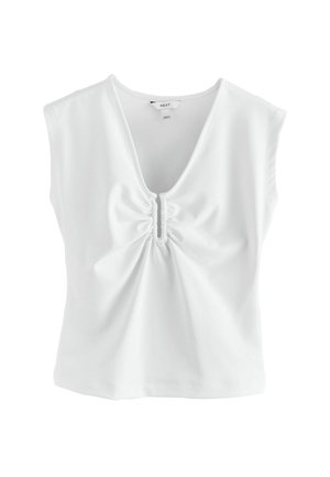 Next, REGULAR FIT - DEEP V-NECK CAP SLEEVE TOP . - T-shirts basic - white