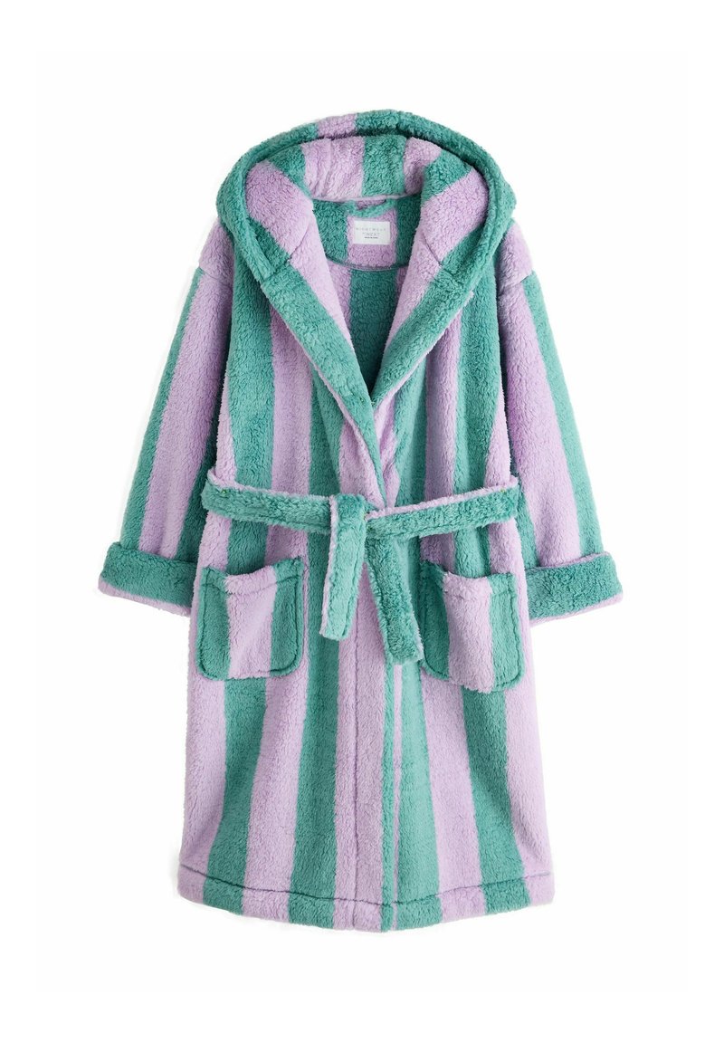 Next LONG DRESSING GOWN - Albornoz - green purple striped/verde ...
