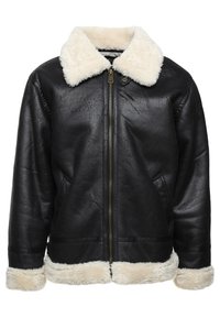 Imitatieleren jas - black