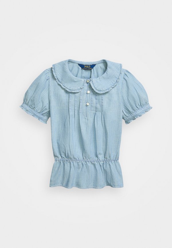 INDIGO COTTON CHAMBRAY PEPLUM TOP - Blouse - new medium wash