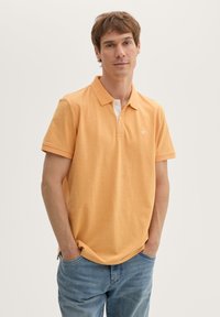TOM TAILOR BASIC WITH CONTRAST - Polo - pepper orange white melange