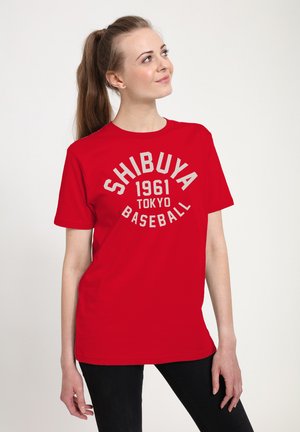 Henry Tiger PARK FIELDS SHIBUYA BASEBALL VARSITY - Print T-shirt - red