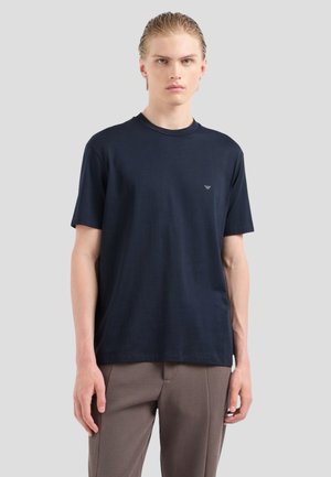 CON RICAMO - T-shirt basique - blu