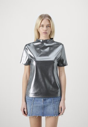 ONLY ONLMELIA MOCKNECK - Μπλουζάκι με στάμπα - silver