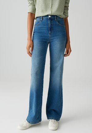 OPUS HIGH RISE WIDE LEG - Wide leg - daily blue