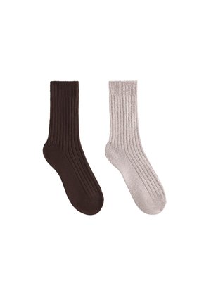 2 PAIRS OF CLASSIC RIBBED - Socken - mottled brown