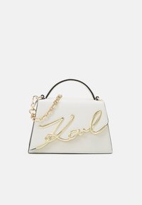 KARL LAGERFELD - SIGNATURE CROSSBODY - Handtas - off-white Miniatuurafbeelding 1