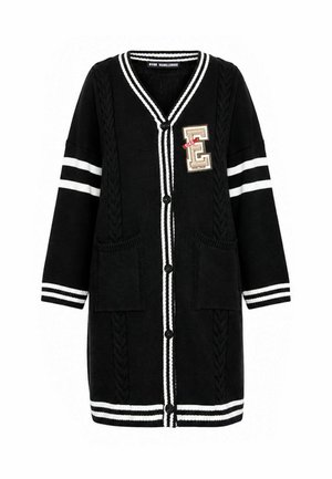 #VDR VILLADELLEROSE, LONG OVERSIZE KNIT CARDIGAN - Gilet - black