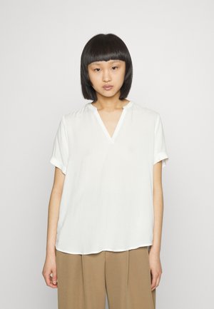 VIROMA V-NECK TOP - Pusero - snow white