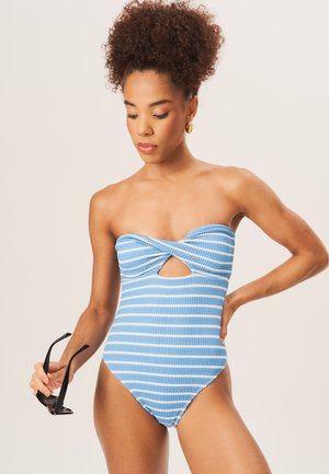 TWIST FRONT TEXTURED - Swimsuit - blue