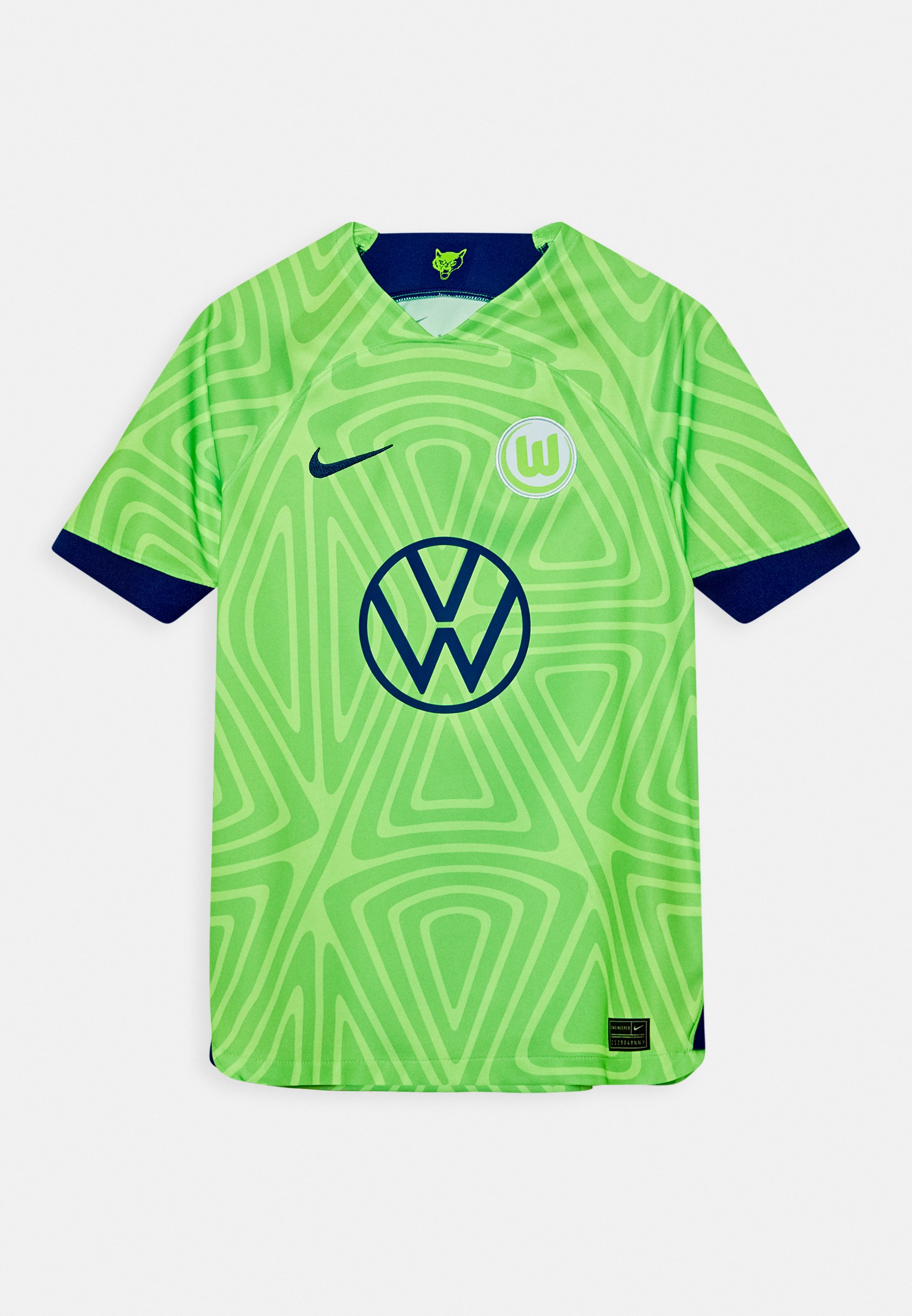 blue and lime green nike shirt