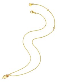 Gold chain necklace featuring a popsicle pendant with pink accents. The chain is delicate, with a lobster clasp and adjustable length.