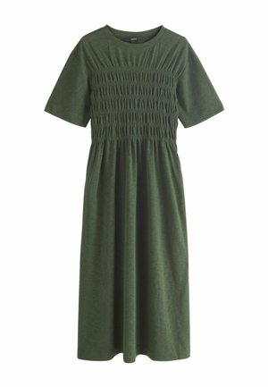TALL FIT - SHORT SLEEVE SHIRRED BODY MIDI - Dzsörzéruha - khaki green