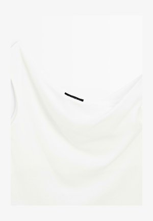 Massimo Dutti, ASYMMETRIC OFF-THE-SHOULDER TOP - Print T-shirt - white