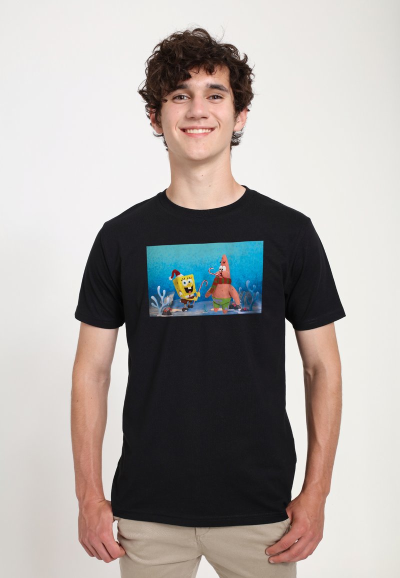 Henry Tiger SPONGEBOB SQUAREPANTS CHRISTMAS BUDS - Print T-shirt - black