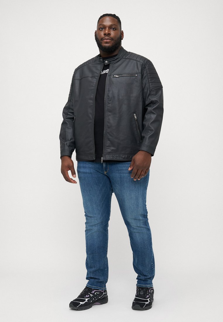 Jack & Jones JCOROCKY JACKET - Faux leather jacket - black