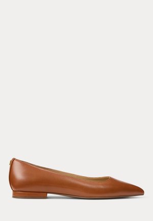 Lauren Ralph Lauren LONDYN LEATHER BALLET FLAT - Balerinke - lauren tan